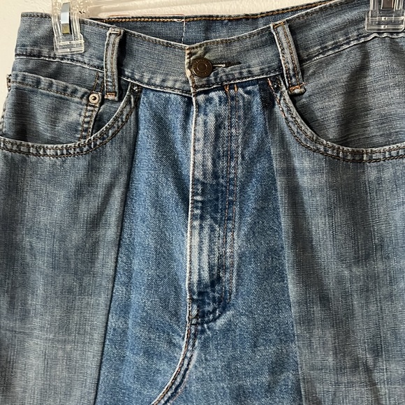 Urban Renewal Recycled Levi’s Two-Tone Patched Vintage Denim Mini Skirt - Picture 6 of 8